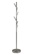 Load image into Gallery viewer, 67" Brushed Steel Coat Tree Rack - Silver
