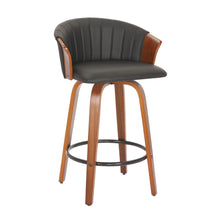 Load image into Gallery viewer, Faux Leather And Metal Low Back Counter Height Bar Chairs (Set of 2) - Black And Brown
