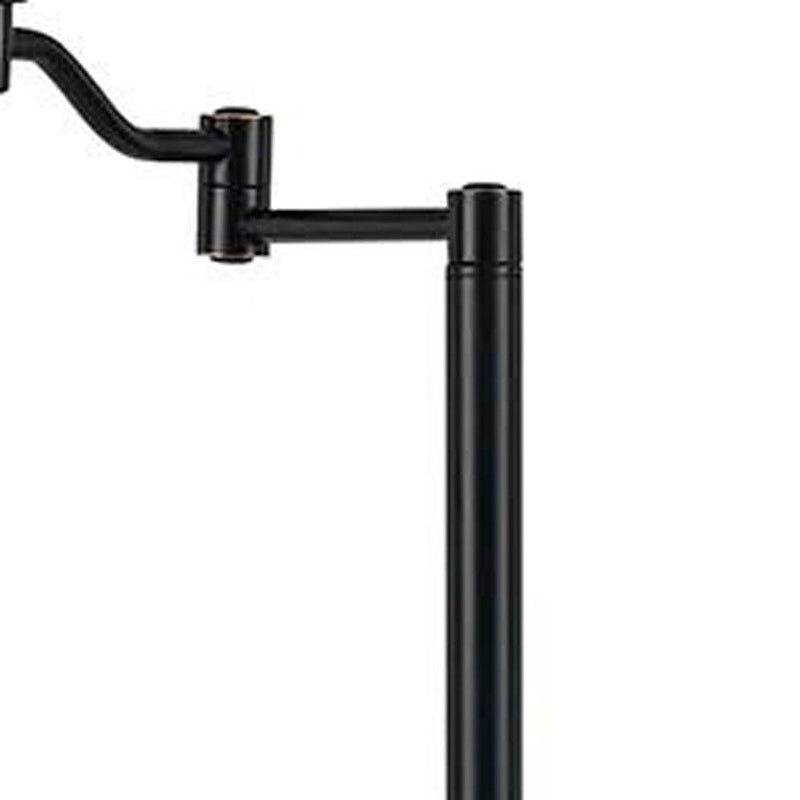 60" Swing Arm Floor Lamp With Beige Empire Shade - Bronze