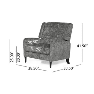 Oversized Textured Fabric Pushback Recliner