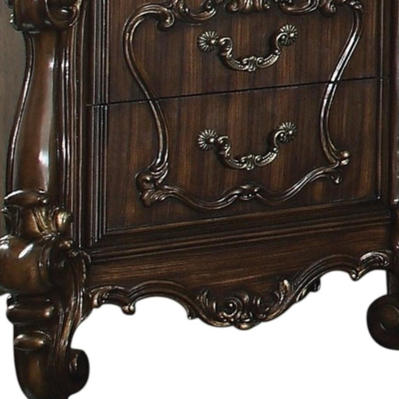 31" Two Drawers Nightstand - Brown