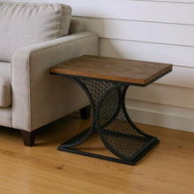 Load image into Gallery viewer, Wood And Iron End Table - Black
