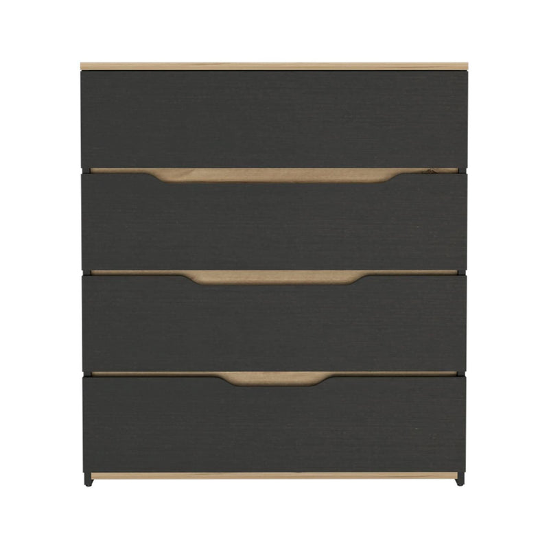 Four Drawer Dresser - Natural And Black