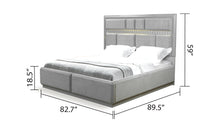 Load image into Gallery viewer, Da Vinci Modern Style King Bed Made with Wood in Gray
