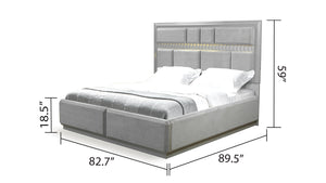 Da Vinci Modern Style King Bed Made with Wood in Gray