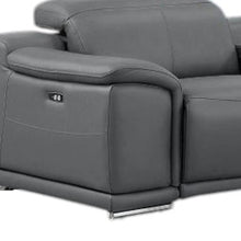 Load image into Gallery viewer, Leather Modular L-Shaped Eight Piece Corner Sectional With Console - Battleship Gray
