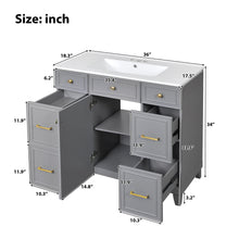 Load image into Gallery viewer, Bathroom Vanity With Ceramic Sink, Soft Close Doors, Adjustable Shelves
