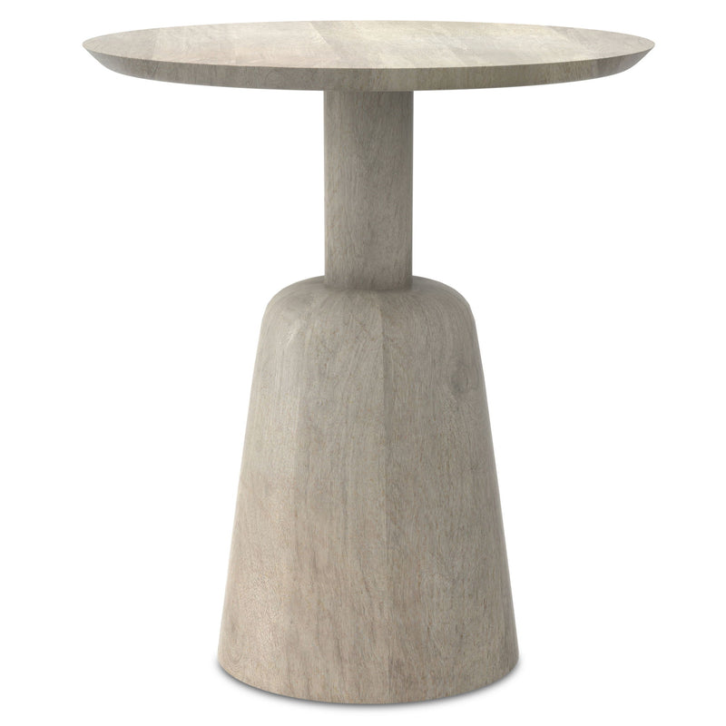 20" Round Solid Wood End Table - White