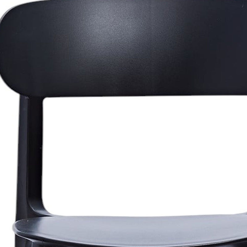 Heavy Duty Plastic Dining Room Side Chairs (Set of 4) - Black