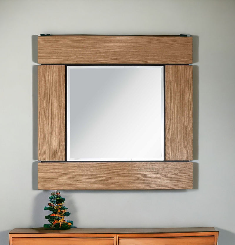 35" Square Accent Mirror - Brown