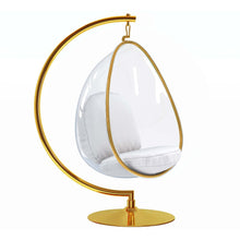 Load image into Gallery viewer, Acrylic And Faux Leather Balloon Chair - White And Gold
