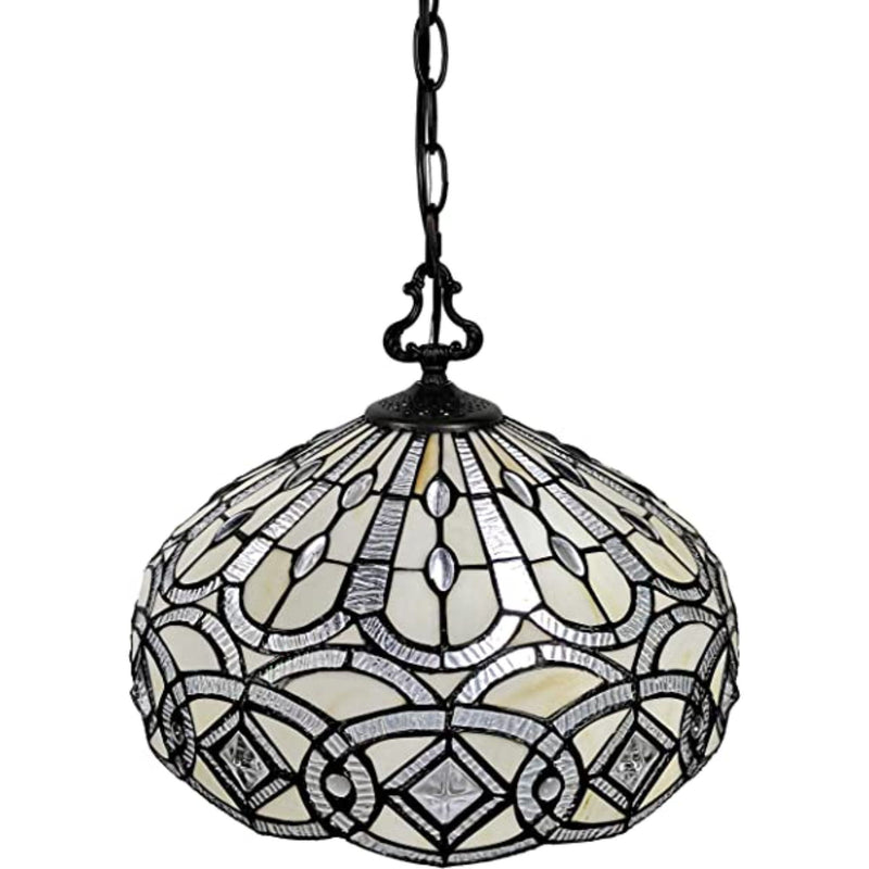 Unique Statement Two Light Glass Dimmable Ceiling Light With Shades - Black / White