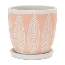 Load image into Gallery viewer, Leaf Round Pot Planters (Set of 2) (721449) - Pink / Beige
