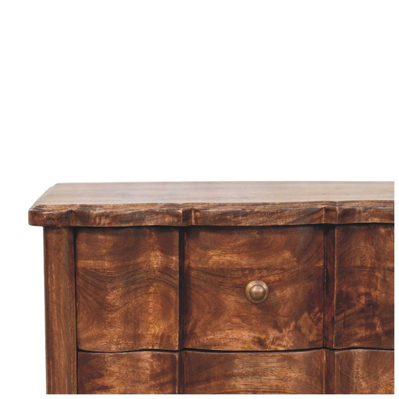 25" Solid Wood Two Drawer Nightstand - Brown
