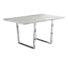 Load image into Gallery viewer, 59" Metal Sled Base Dining Room Table - Gray / Silver
