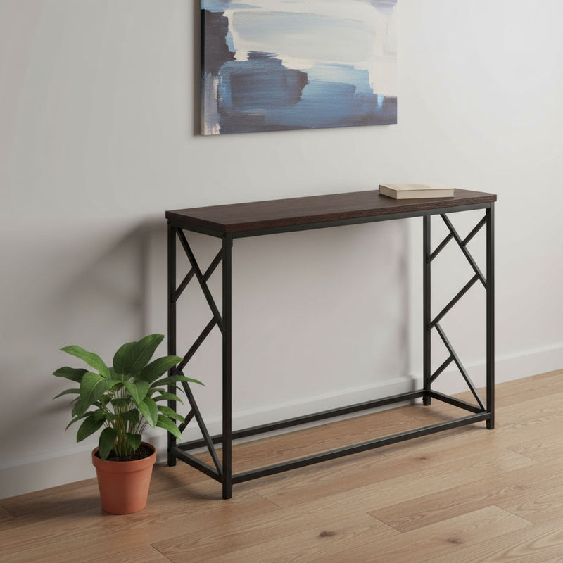 44" Frame Console Table - Brown And Black