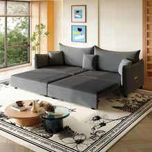 Load image into Gallery viewer, King Pull Out Sofa Bed, 3-In-1 Convertible Bed With 3 Pillows
