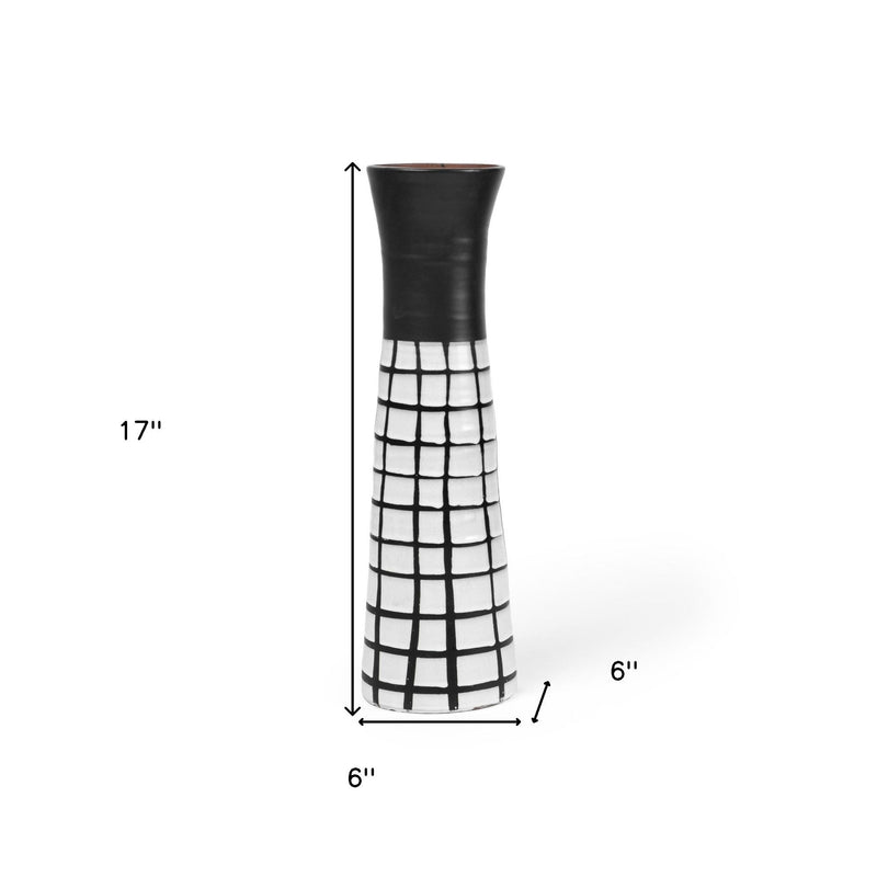 Abstract Cylinder Table Vase (397550) - Black / White