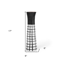 Load image into Gallery viewer, Abstract Cylinder Table Vase (397550) - Black / White
