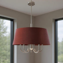 Load image into Gallery viewer, 22" Six Light Dimmable Chandelier With Shades - Nickel
