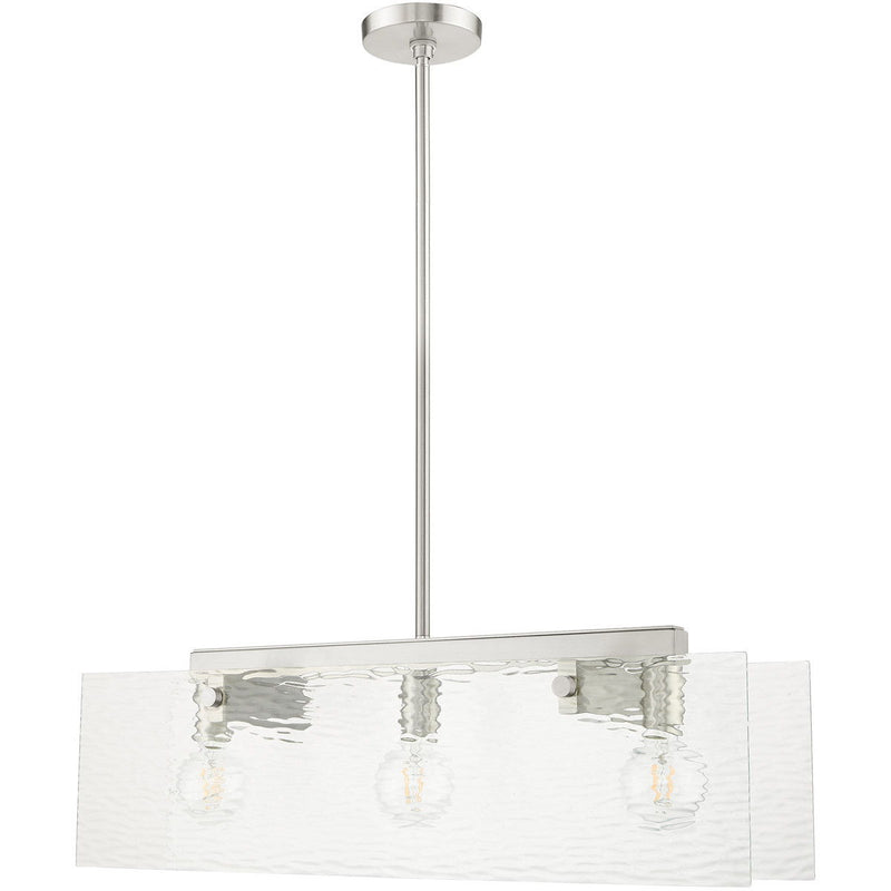 3-Light Dimmable Chandelier With Shades - Nickel