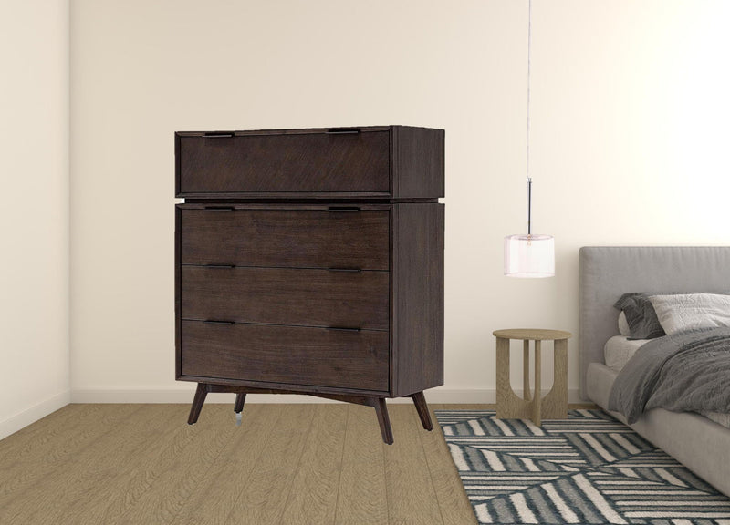 Four Drawer Dresser - Dark Brown