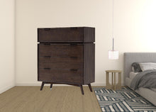 Load image into Gallery viewer, Four Drawer Dresser - Dark Brown
