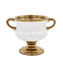 Load image into Gallery viewer, Amphora Table Vase - White / Gold
