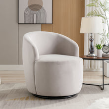 Load image into Gallery viewer, Swivel Accent Armchair Barrel Chair With Powder Coating Metal Ring
