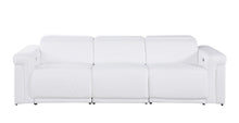 Load image into Gallery viewer, Top Grain Leather Reclining Metal USB Sofa (720361) - White

