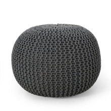 Load image into Gallery viewer, Bordeaux - Knitted Round Pouf, Versatile Ottoman And Floor Cushion
