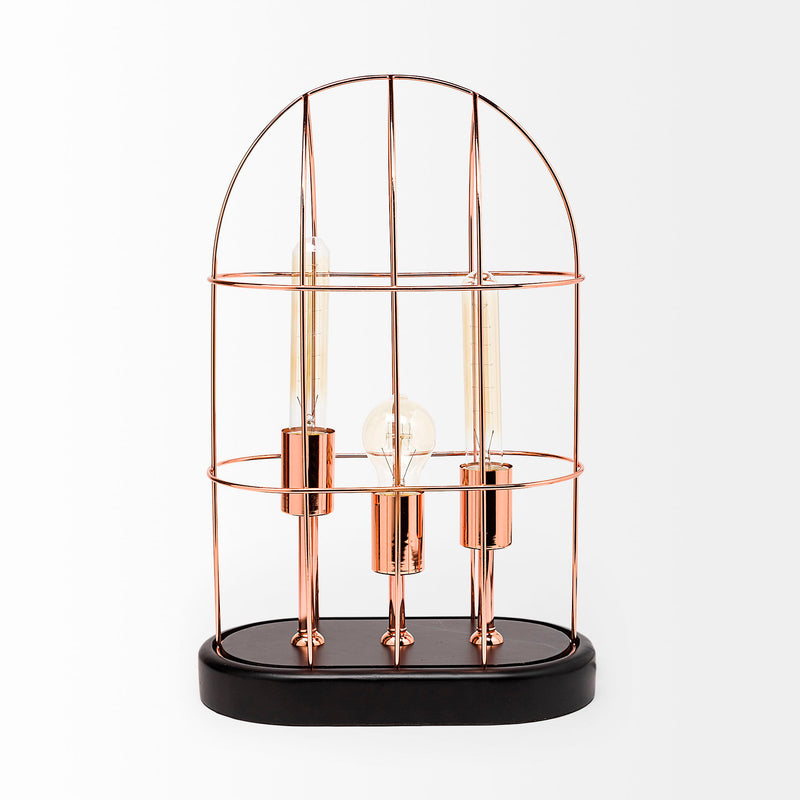 19" Metal Round Bedside Lamp - Black