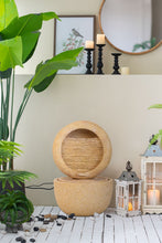 Load image into Gallery viewer, Cement Round Water Fountain With Light And Pump - Beige / Yellow
