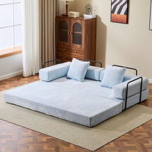 Load image into Gallery viewer, Convertible Floor Sofa Bed With Pillow Back Support Armrest
