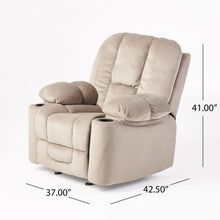 Load image into Gallery viewer, Luxurious Manual Recliner Chair With Skin-Friendly Fabric And Dual Cup Holders
