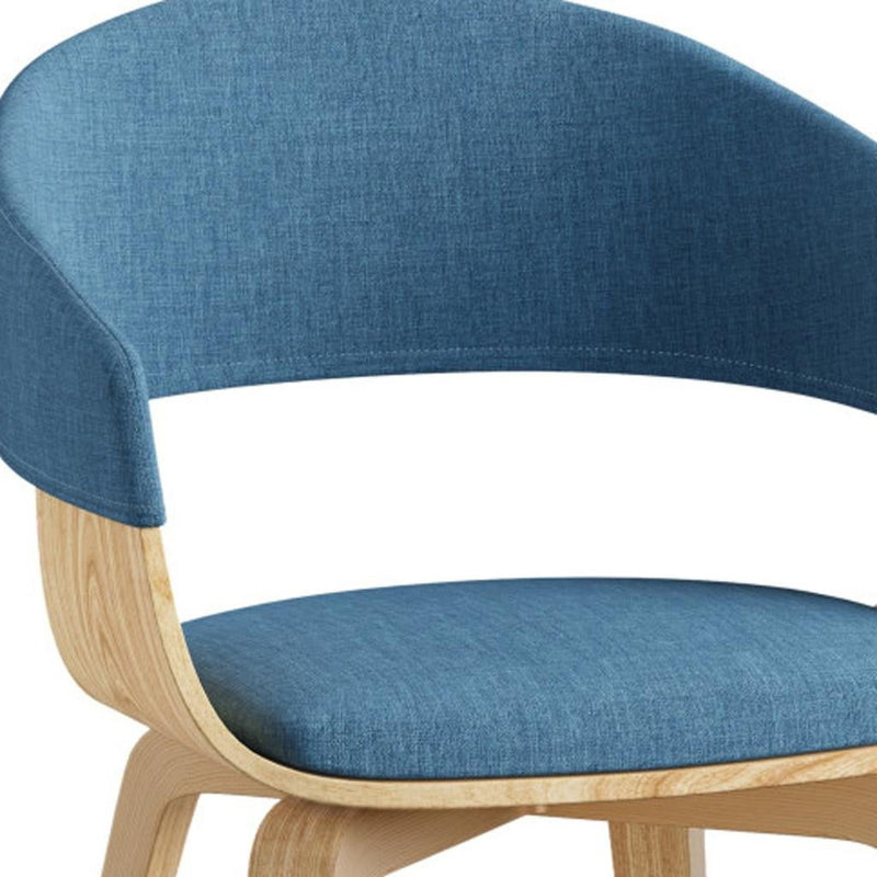 Solid Wood Dining Parsons Chair - Blue / Brown