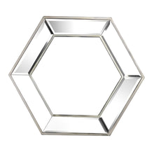 Load image into Gallery viewer, 18" Hexagon Glass Framed Accent Mirror - Silver
