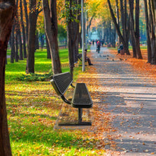 Load image into Gallery viewer, Outdoor Steel Bench With Backrest
