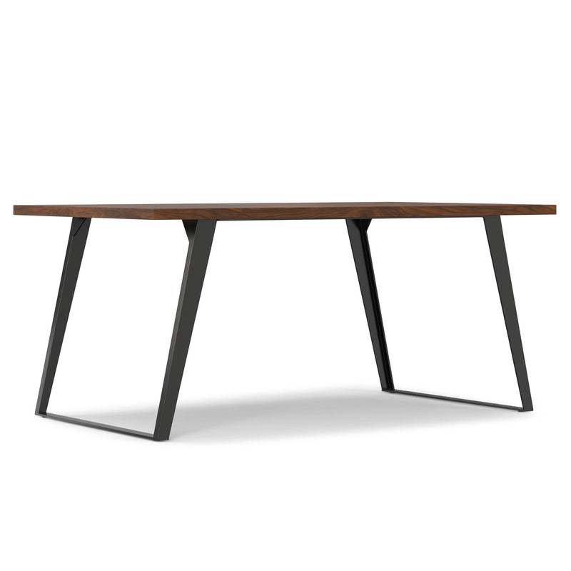 Wood Iron Frame Base Dining Table - Walnut / Gray