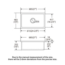 Load image into Gallery viewer, Undermount Single Bowl Ceramic Kitchen Sink, Dual Mount
