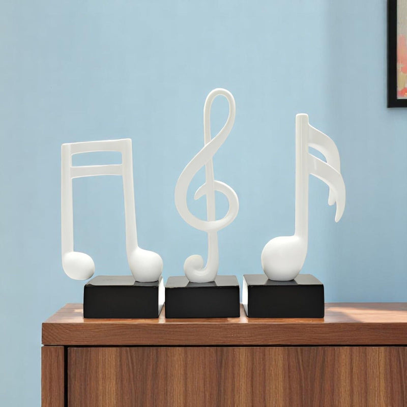 Music Tabletop Sculpture (Set of 3) - White