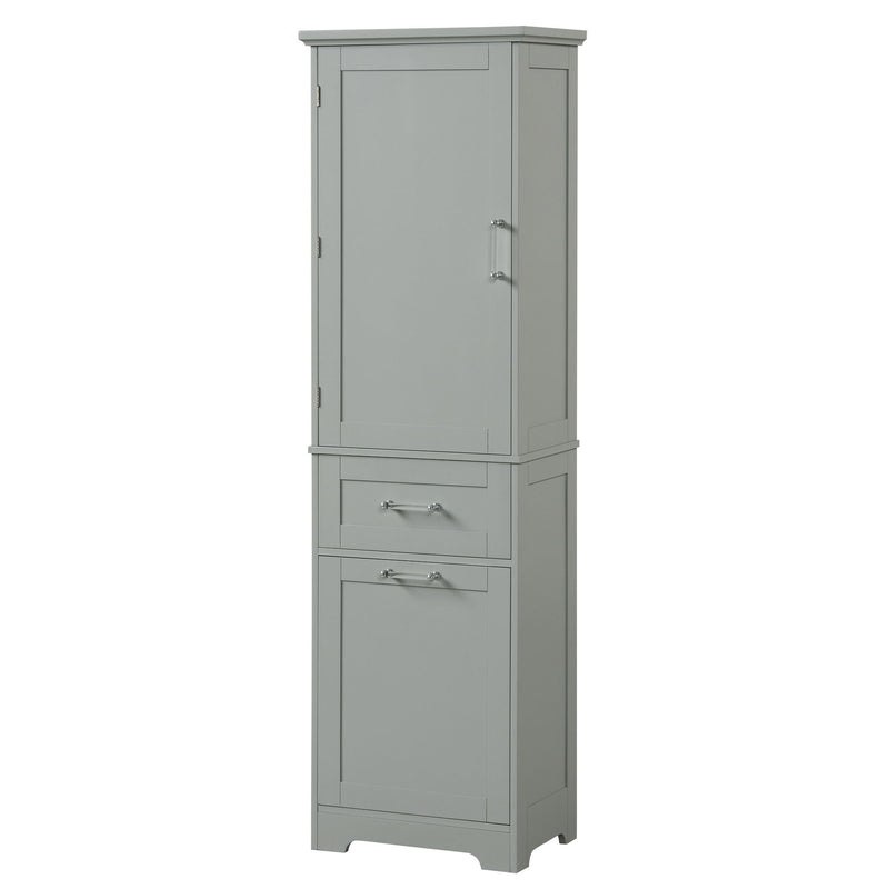 Tall Freestanding Bathroom Storage Cabinet With Adjustable Shelf And 2 Drawers