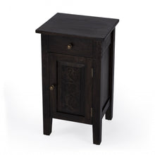 Load image into Gallery viewer, Solid Wood End Table With Door And Drawer - Dark Brown
