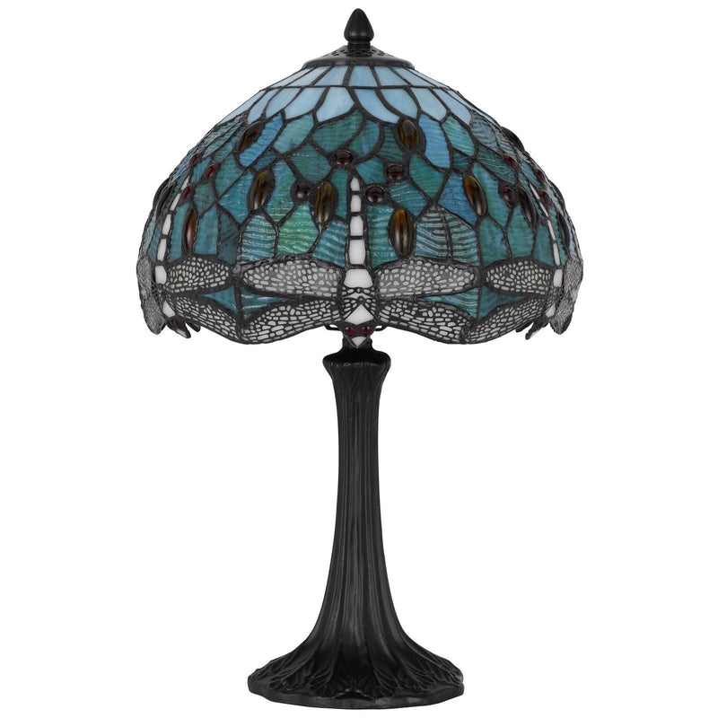 Dragonfly Round Animals Tiffany Lamp With Dome Shade - Bronze