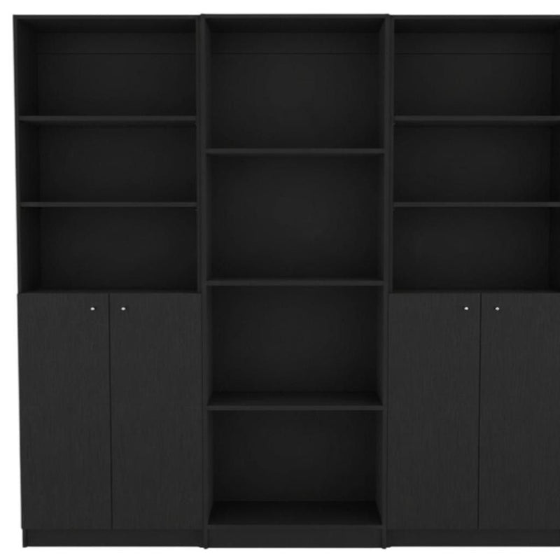 Five Tier Bookcase With Four doors (546352) - Black