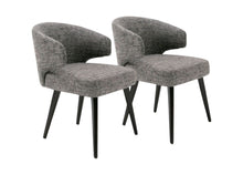 Load image into Gallery viewer, Upholstered Fabric Wing Back Dining Arm Chair - Gray
