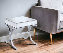 Load image into Gallery viewer, Glass Square Mirrored End Table - Silver And Clear
