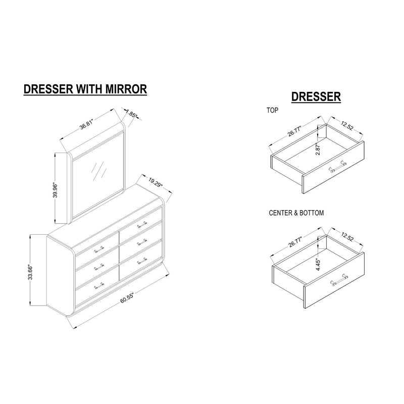 Gigi - Mirror With LED Lights, Large Scale Design For Dressers - Gold