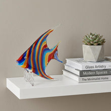 Load image into Gallery viewer, Murano Fish Figurine Tabletop Sculpture - Blue / Red
