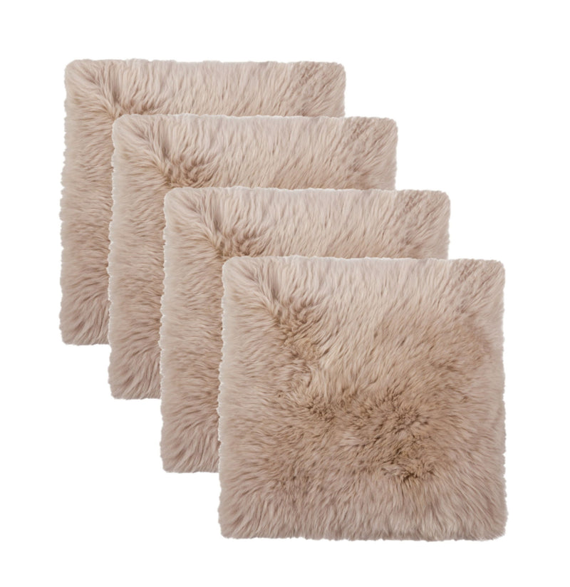 17" X 17" Wool Chair Pads (Set of 4) - Taupe